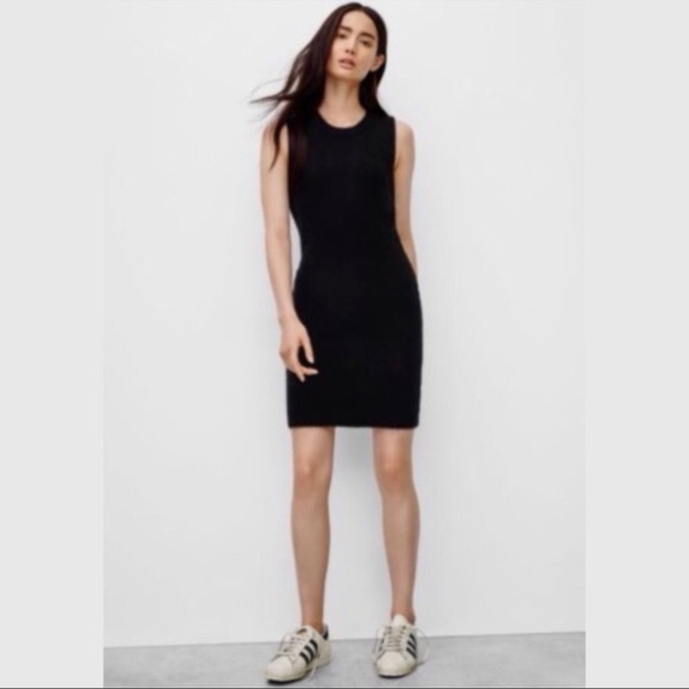 Wilfred Free Bodycon Cotton Sleeveless Dress BURGUNDY